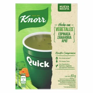 SOPA INSTANTANEA KNOR QUICK VEGETALES , ESPINACA ZANAHORIA ,APIO 63G